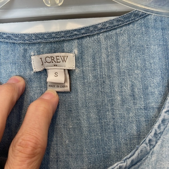 J. Crew ombré Blue 100% cotton Cuffed Sleeve Mandarin Collar Blouse size small. - Picture 5 of 7